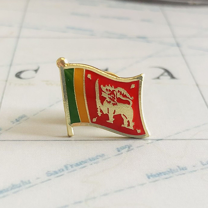 Sri Lanka National Flag brodery Patches Badge Shield and Square Shape Pin un ensemble sur le brassard en tissu le brassard Décoration