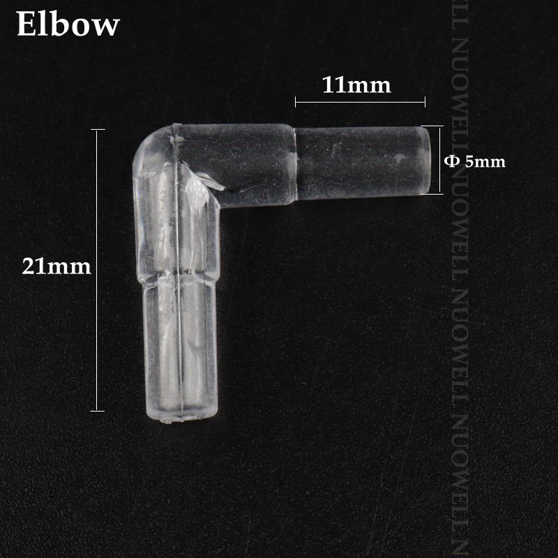 5 mm Aquarium Fischtank Wasserrohrverschlüsse Luftpumpenschlauchverteiler Splitter Ellbogen -T -Shirt transparente Acrylanschlüsse