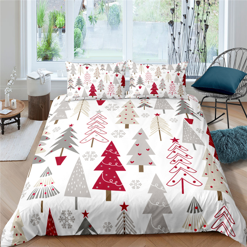 Têxteis domésticos Luxo 3d Arregada de Natal Treça Tampa de Duvet Conjunto