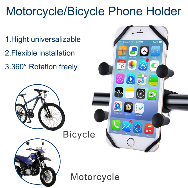 モーターサイクルバイクハンドル用のユニボラバイク電話マウントX-ClipスタンドGPSマウントブラケット、調整可能、iPhone 11/11 Proのフィット
