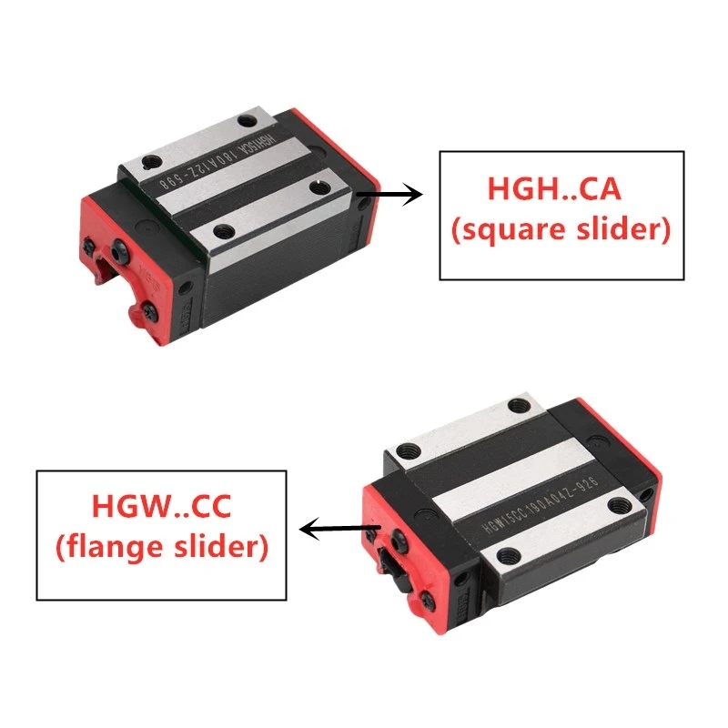 HGR25 Guida lineare quadrata 100-1150mm+HGH25CA/HGW25cc Slide Block Carriage macchine incisione del router CNC Parti