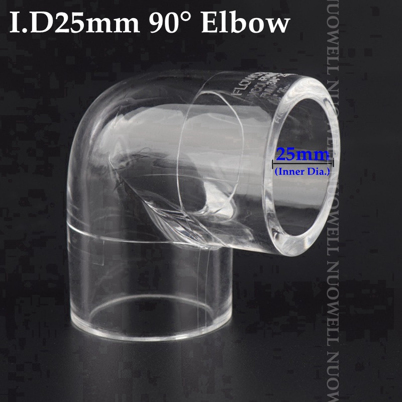 1/2/5st förtjockar akryl 90 ° armbåge Transparent tubo -beslag Akvarium Vattenrörskontakter Rensningsplexiglasrörsfogar
