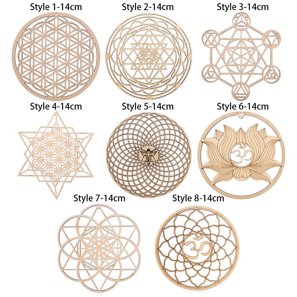 Life Energy Mat Base Wood Base Wood Wall Sign Laser Cut Handgjorda dalunderlägg som gör Sacred Geometry Ornament Decor