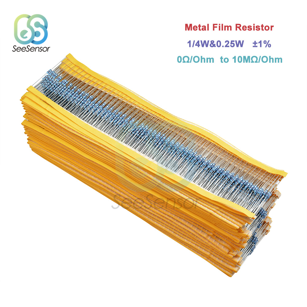 1/4W 0.25W 0 ~ 10M 1 Metal Film Direnç 100 220 330 1K 1.5K 2.2K 4.7K 10K 22K 47K 150K 470K 2.2m 4.7m Ohm