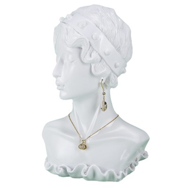 Nieuwe hars dames mannequin hoofddisplay voor sieraden accessoires kunst mannequin ketting oorbellen houder hoofd bust standaard