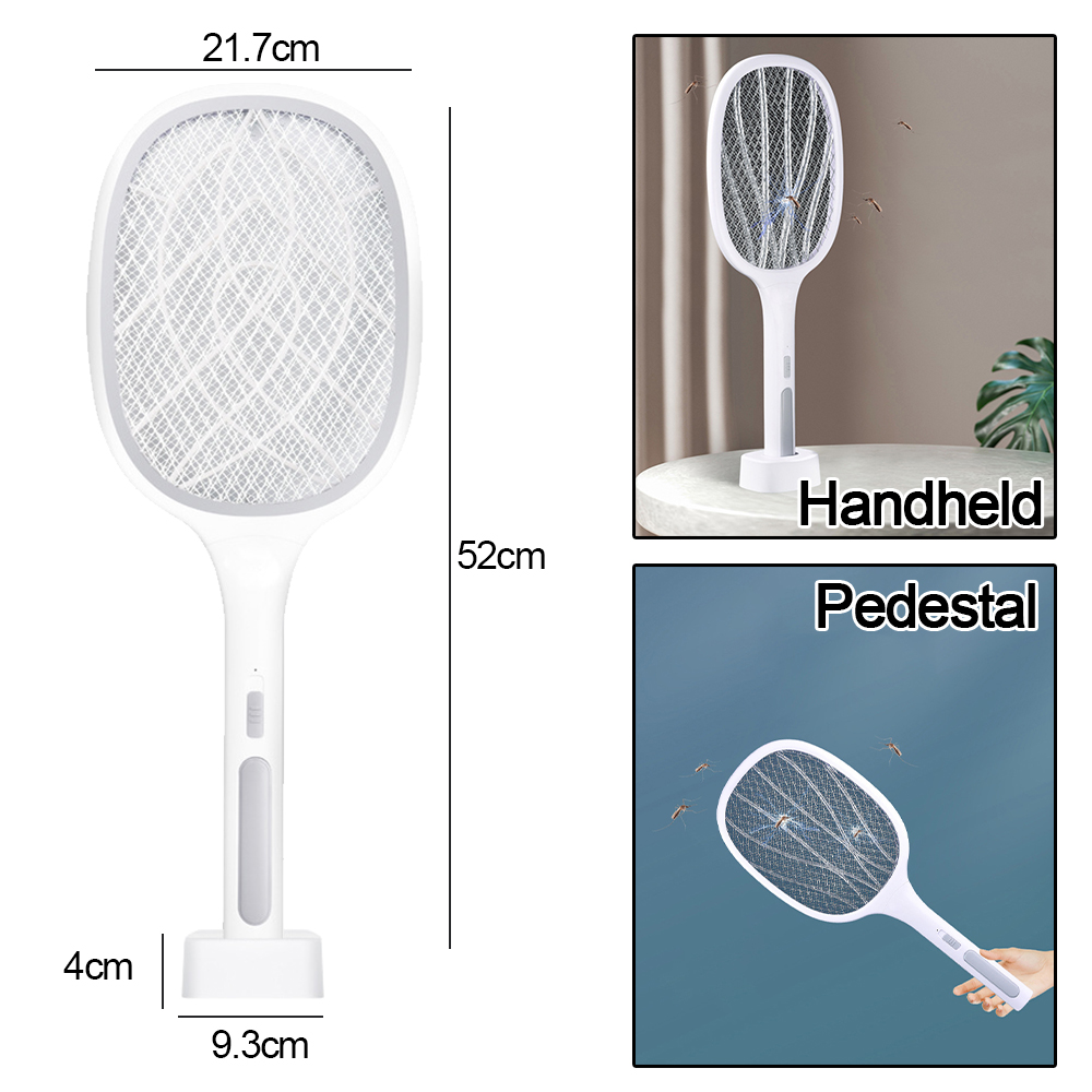 3000V Electric Flies Swatter Killer Fly Zapper Racket with UV Lamp Rechargeable Mosquito Trap Racket Anti Insect Bug Zapper