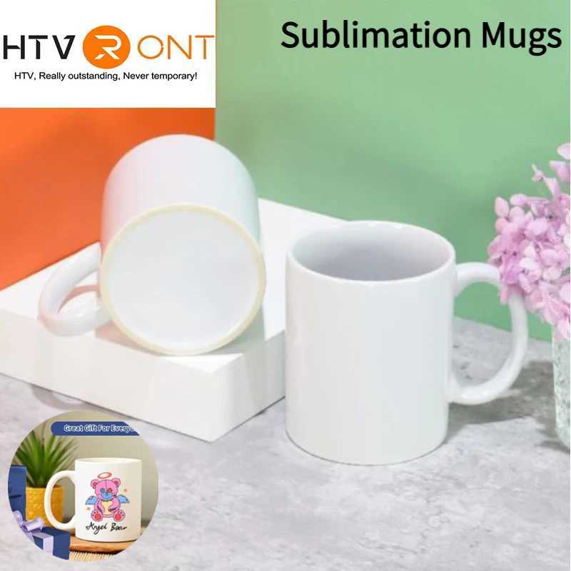 Mughe Htvront 12/6 pacchetto 11 onblimazione tazze di sublimazione set classiche tazze da bere vuote con manici Gift Mubi di caffè fai -da -te Sublimation Paper 240410