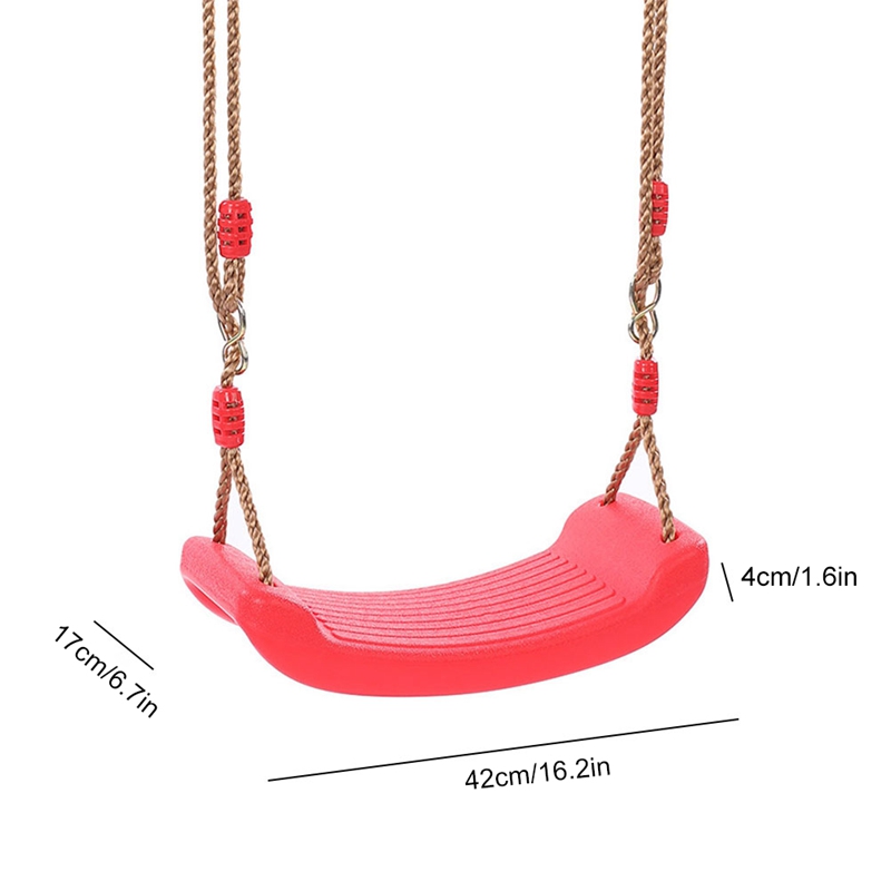 1 pièce Swing Seat Board Swing Plastic Swing Swing Installer Swing Set avec corde Red Masimum Charge 86 kg pour garçons Girls Outdoor Garden