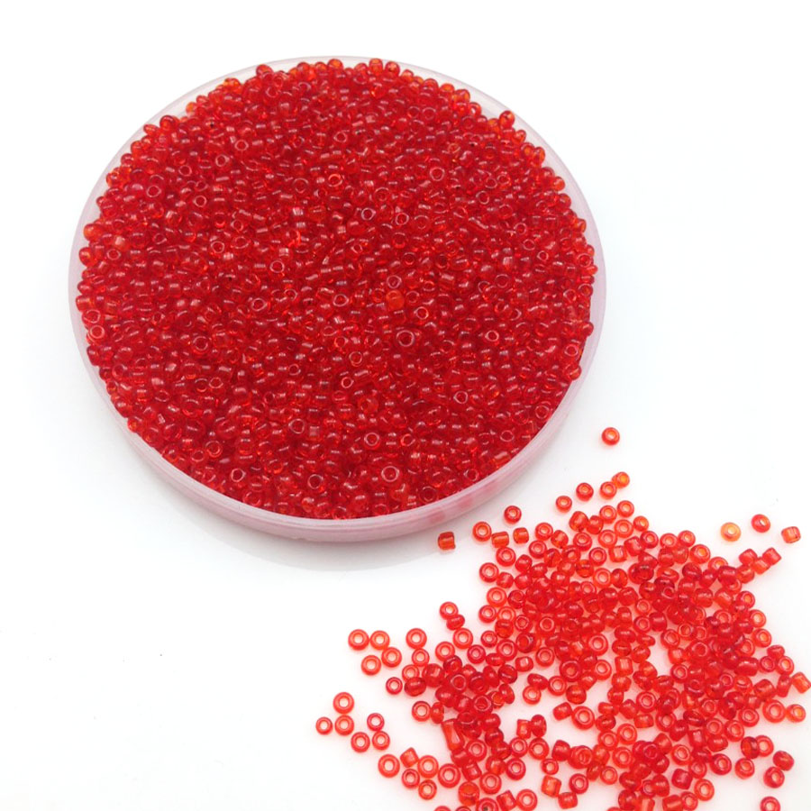 16G 2 mm 12/0 Red Transparent rond des perles d'espaceur en vrac CEZCH Perles de graines de verre