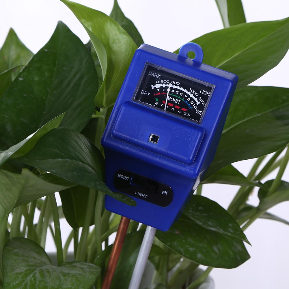 3 in 1 terreno pH metro metro vaso igrometro tester terrestre piante in crescita intensità della luce di umidità strumenti da giardino
