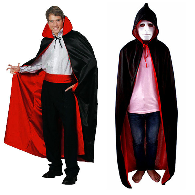 Black Red Children Halloween Cosplay Costume Teatro Prop morte Mantle Devil Mantle Ab Wear Long Tippet Cape con cappuccio adulti