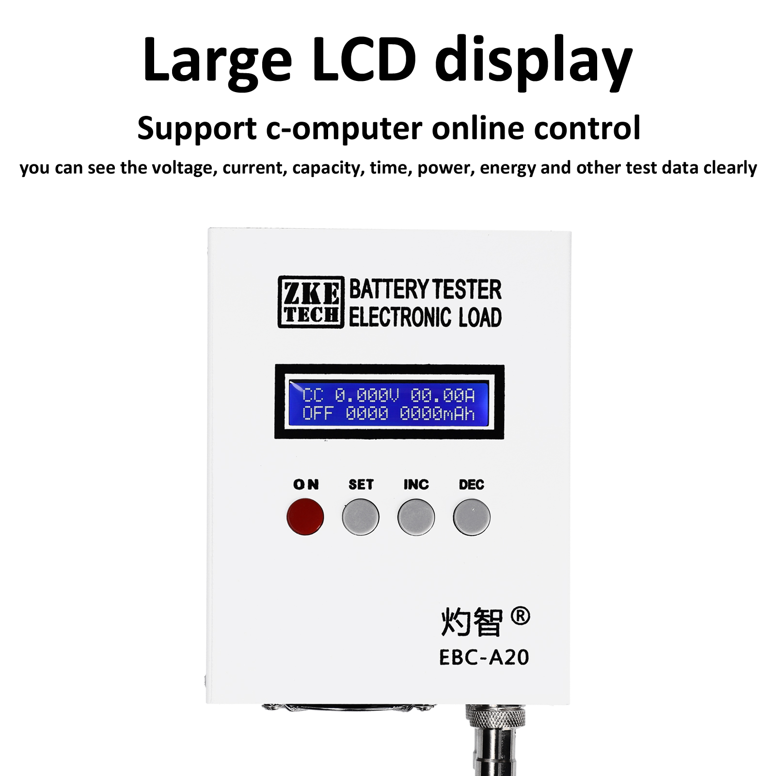 EBC-A20/EBD-A20H-batterijtester 85W Lithium Lead-ocid Batterie Capaciteit Testapparaat 5a 20A Afvoerondersteuning PC Software Controle