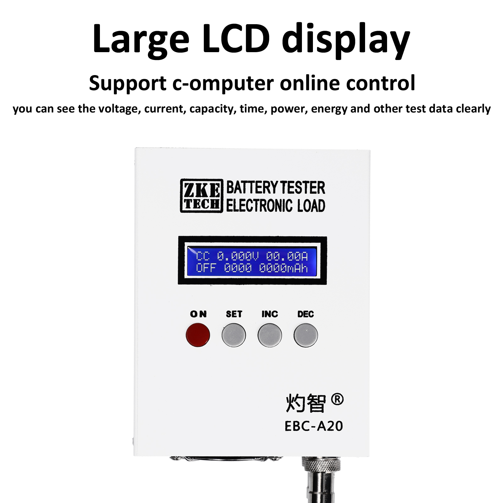 EBC-A20/EBD-A20H Tester batteria tester 85W Lithium-acid Batterie Capacity Test Dispositivo 5A 20A Supporto scarico PC Controllo software PC