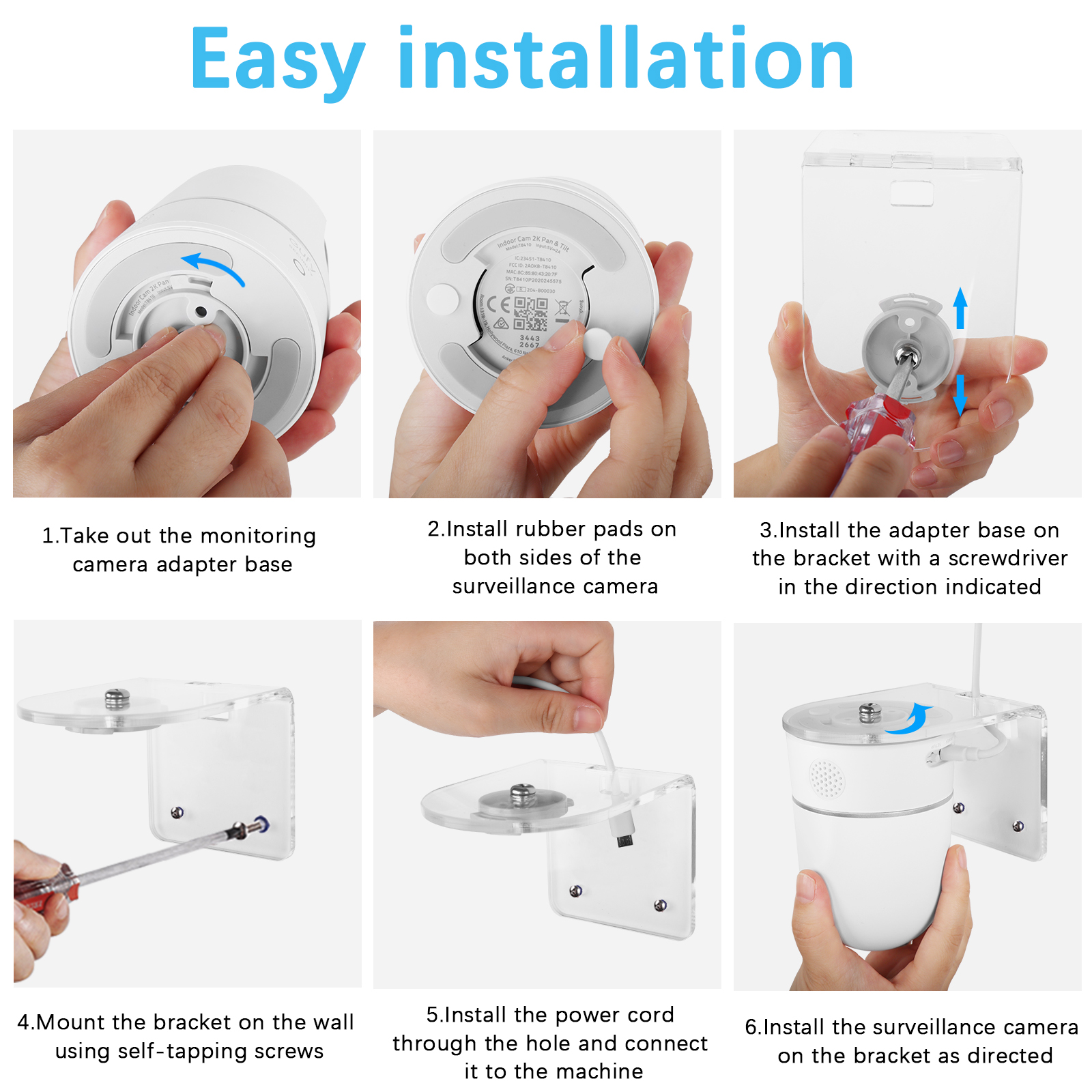 Acrylic Transparent Bracket Holder for Eufy IndoorCam P24 Security Camera Invisible Wall Mount Holder