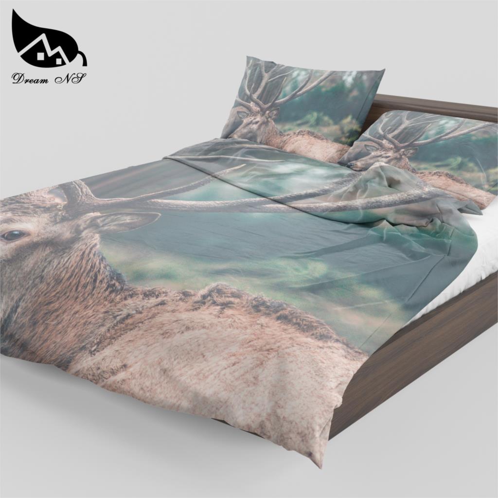 Dream NS Elk pattern Quilt cover Dekbedovertrek met 3D effect Bedroom home textiles King Queen Bedding set SMY32