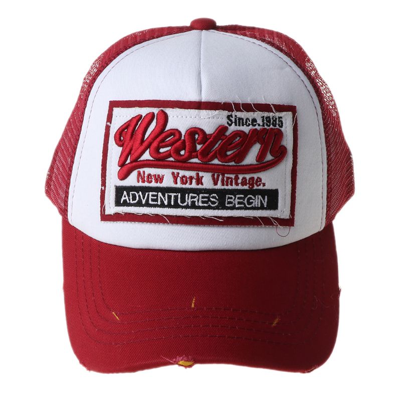 Unisexe Vintage Western Letters Broidered Logo Patch Baseball CAP