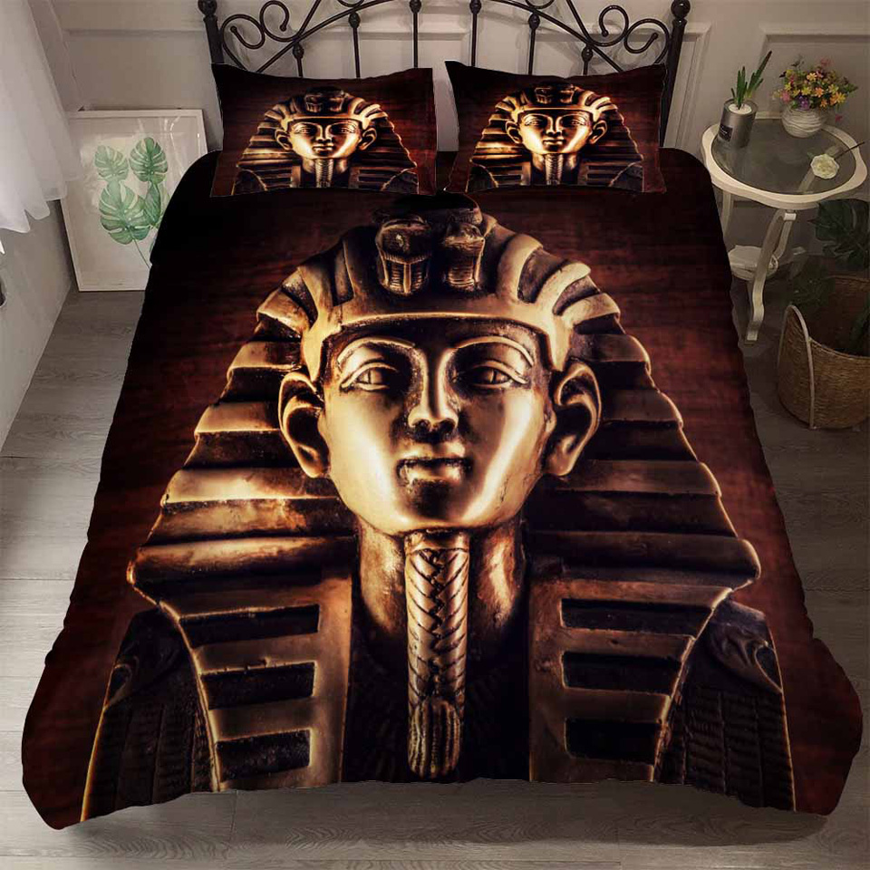 Ancient Egypt Luxury Liberdding Set Lit 3d Couvre-Couche de couette sets Full Double King Bed Linen Queen No Sheets 200 * 200 Cobre Leito Casal