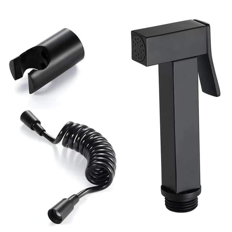 Bidé de homenaje de inodoro Bidet Toliet Sprayer Juego de lavado de la ducha del pañal de lavado para el baño del baño Wowen 304 STRELL NEGRO