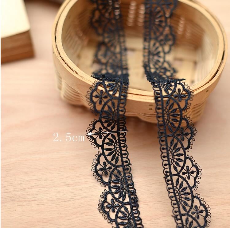 2 Yard/4 Yards Embroidered Net Lace Fabric Black White Lace Trim Ribbons DIY Sewing Handmade Craft Materials