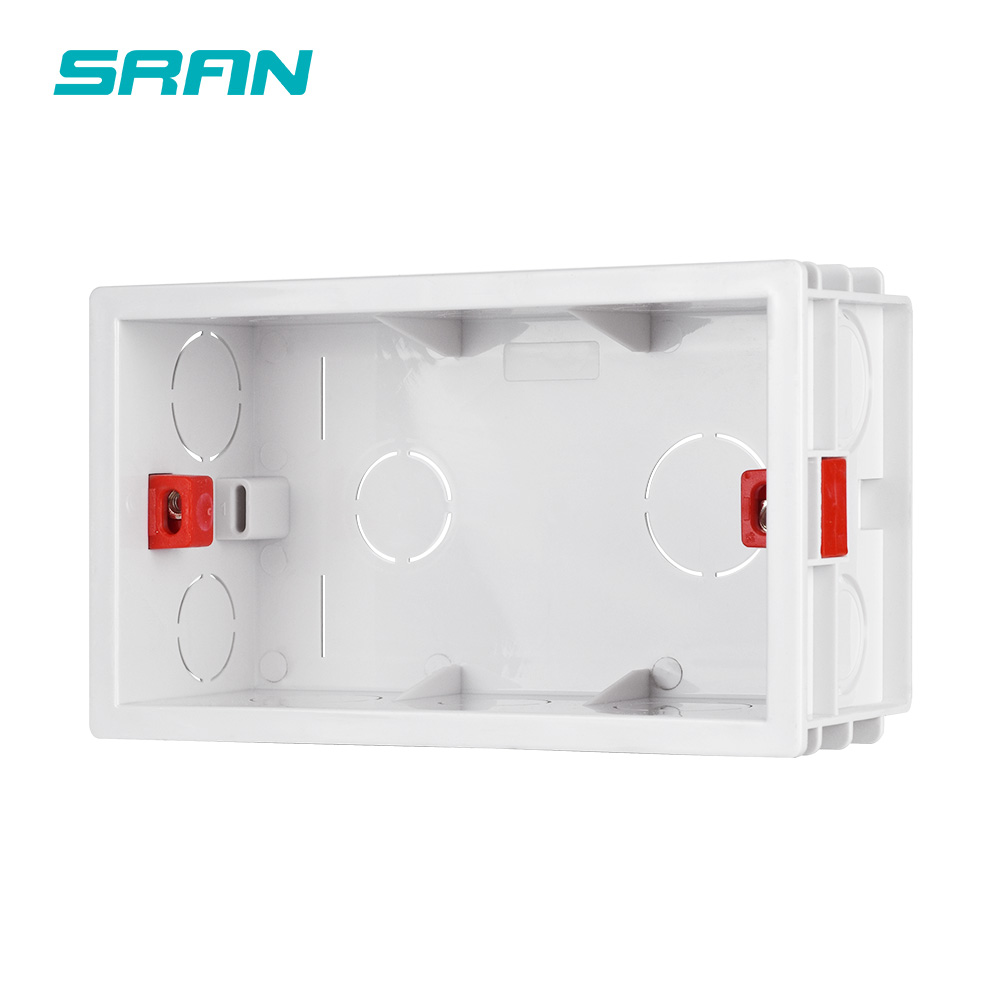 Sran New Wall Mountting Boîte de cassette interne Boîte arrière blanche 144 * 84 * 50 mm pour 146 mm * 86 mm Sockets et commutateurs standard