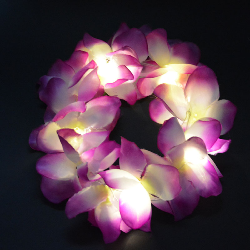 20 stks knipperen licht Hawaii Hula Luau Garland Krans Kroon Flower Hoofdband Party Cosplay Verjaardag