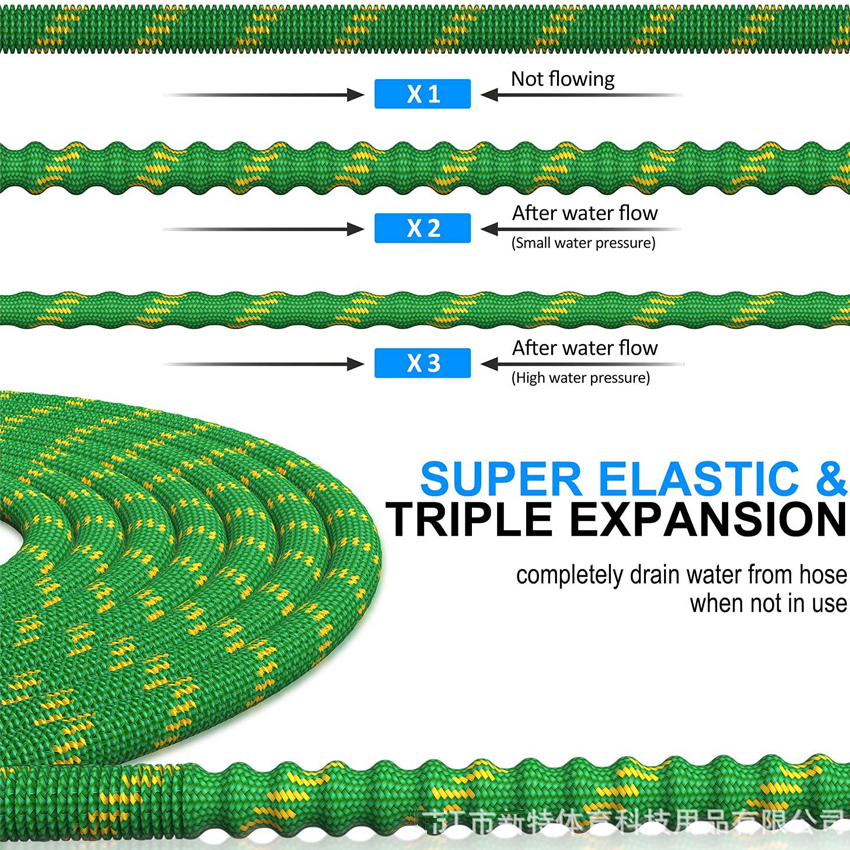 Ny trädgårdsslang utbyggbar 16-150ft högt tryck biltvättplaströr magisk flexibel vattenslang med spraypistol för vattning