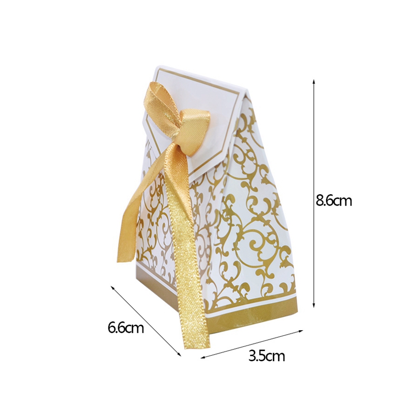 Gold Silber Papier Süßigkeiten Schachtel Geschenke Hochzeitsgeschenkverpackung Babyparty -Gefälligkeiten Geburtstagsfeier Lieferungen Hochzeit Candy Box