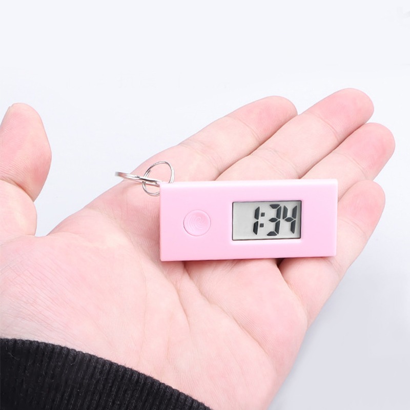 Stille lumineuze abs digitale elektronische klok student examen studie bibliotheek pocket horloge groene achtergrondverlichting lcd display mini draagbaar