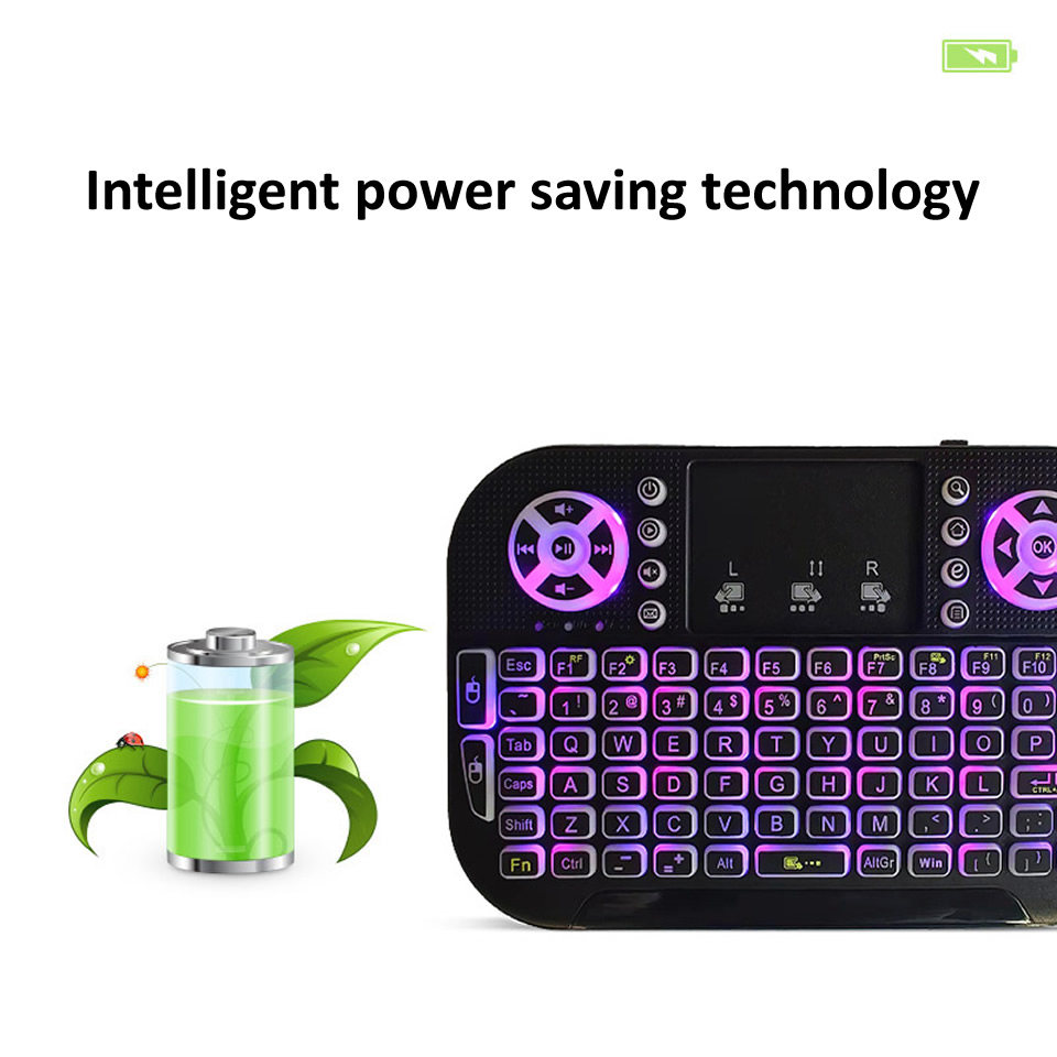 A8 Mini Bluetooth Keyboard 2.4g Double modes Handheld Foardard Mouse Touchpad Topon Control pour Windows Android