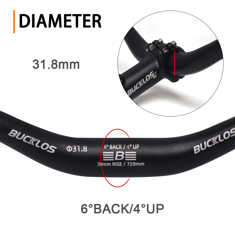 Bucklos 31,8mm barra de riser 720/780mm Midrão de alumínio de alumínio da andorinha Biçada de bicicleta de bicicleta de bicicleta de bicicleta de bicicleta reta de bicicleta de bicicleta