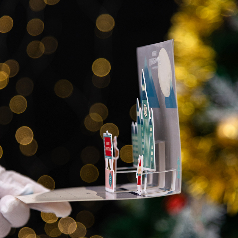 3Dポップアップサンタカードと結婚するクリスマスグリーティングカードクリスマスフェスティバルニューイヤーパーティーカード記念日ギフトポストカードキッズギフト