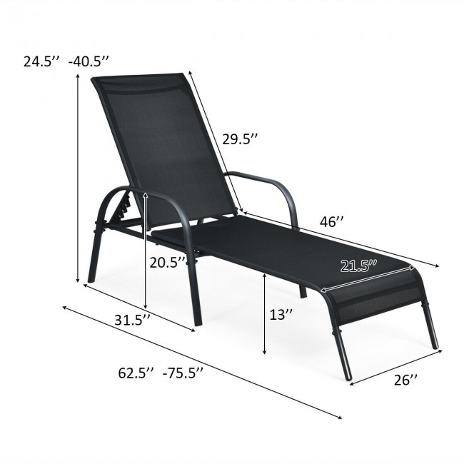 2 datorer utomhus uteplats lounge stol schaise tyg med justerbart lysande armstöd lättvikt design och mångsidig användning