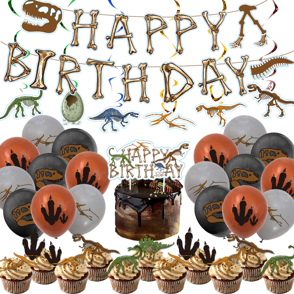 Dinosaur Fossil Archaeological Thème du papier de fête d'anniversaire pour garçons décor Set Supplies Jungle Safari Party Animaux Party Harog