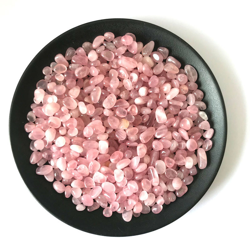 100 g 8-12mm naturlig rosa kristall grus roskvartzrittens kristallsten stenrock chips lyckliga naturliga stenar och mineraler