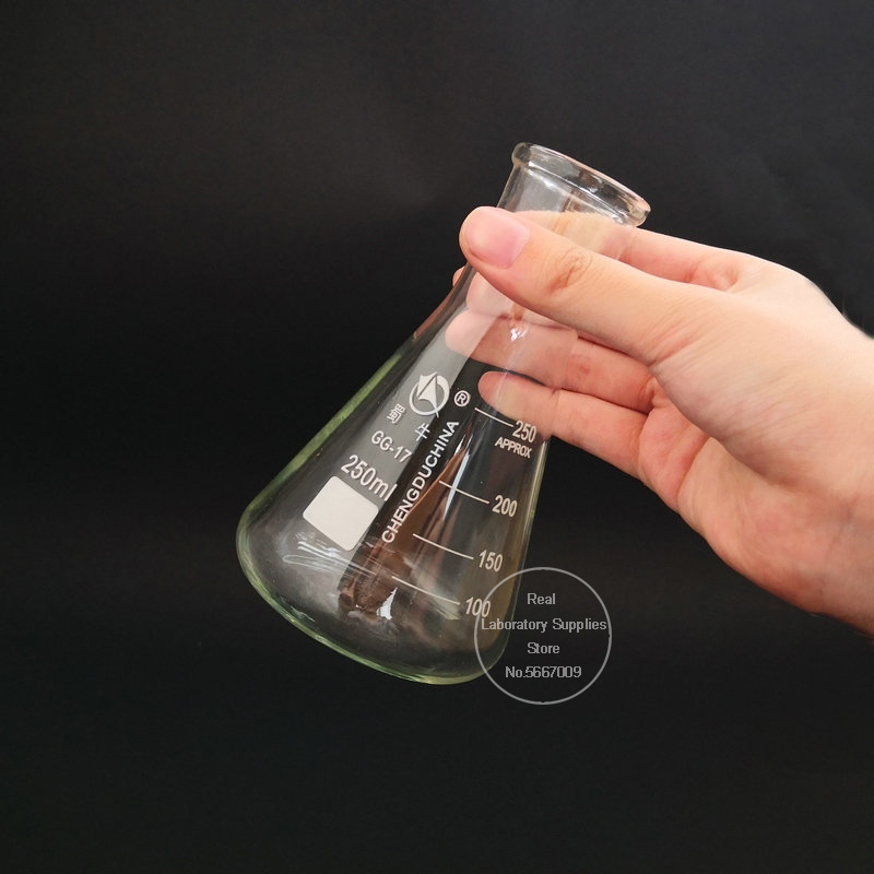 50ml to 1000ml Borosilicate Glass Flask Straight Wide Neck Conical Flask for Lab Chemical Equipment