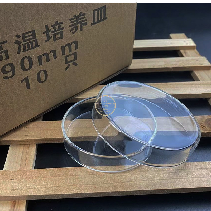Dia 45 mm à 150 mm en verre Pétri Cultives cellulaires Culture cellulaire High Borosilicate Pétri Pétri pour l'école