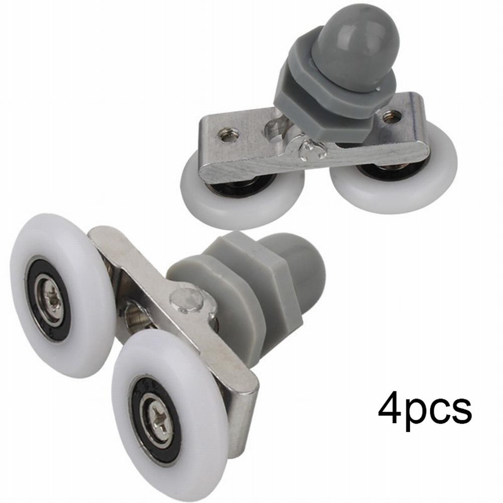 Twin Bathroom Shower Door Roller Runner Wheels Sliders 19/23/25/27mm Dia Shower Rooms Cabins Door Pulley Hardware Accessori