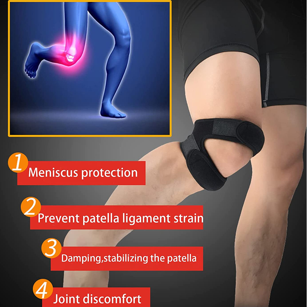 sport kniesteun dubbele patella riem elastische bandage sport knie pads protector band voetbal basketbal open knie brace