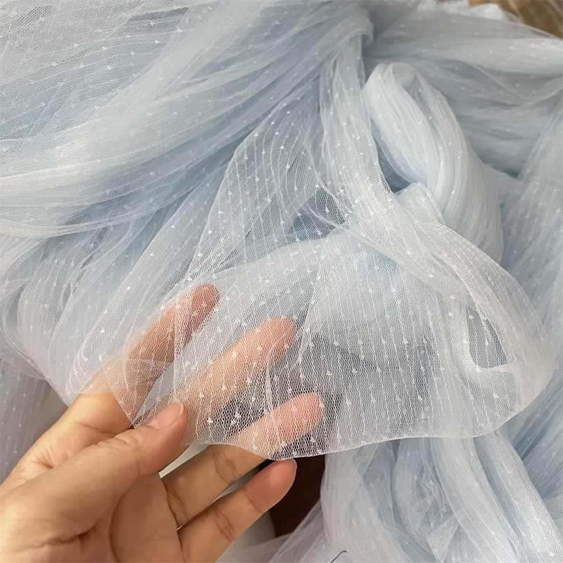 1Meter150cm/59'' wide light blue and white stripe mesh lace fabric handmade photo background skirt fabric X1229