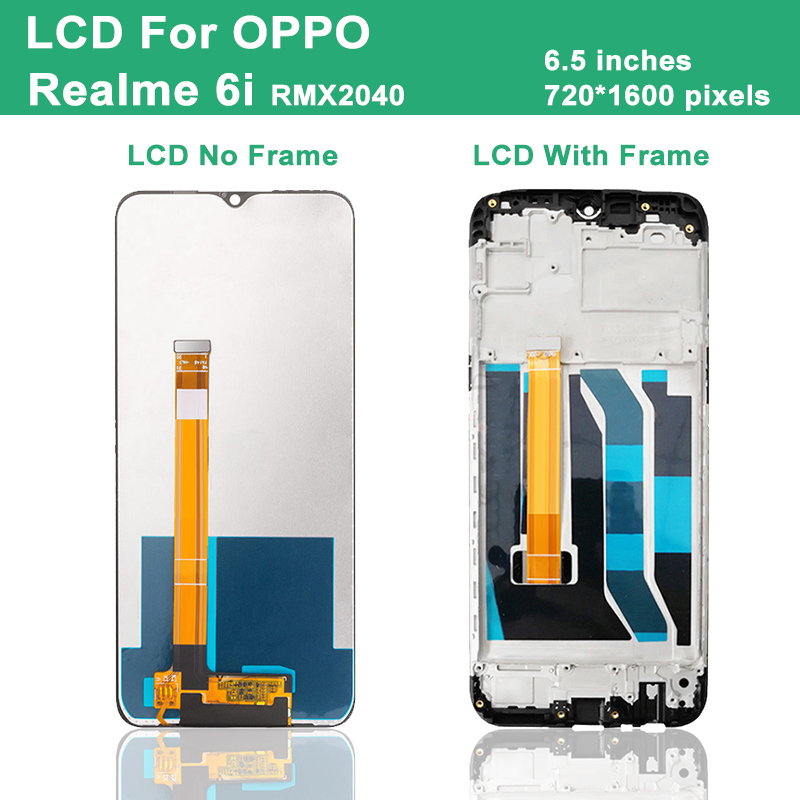 عرض LCD Originale DA 6.5 '' OPPO Realme 6i LCD Touch Screen Digitizer Assembly لكل عالم 6i rmx2040 parti sostituibili LCD