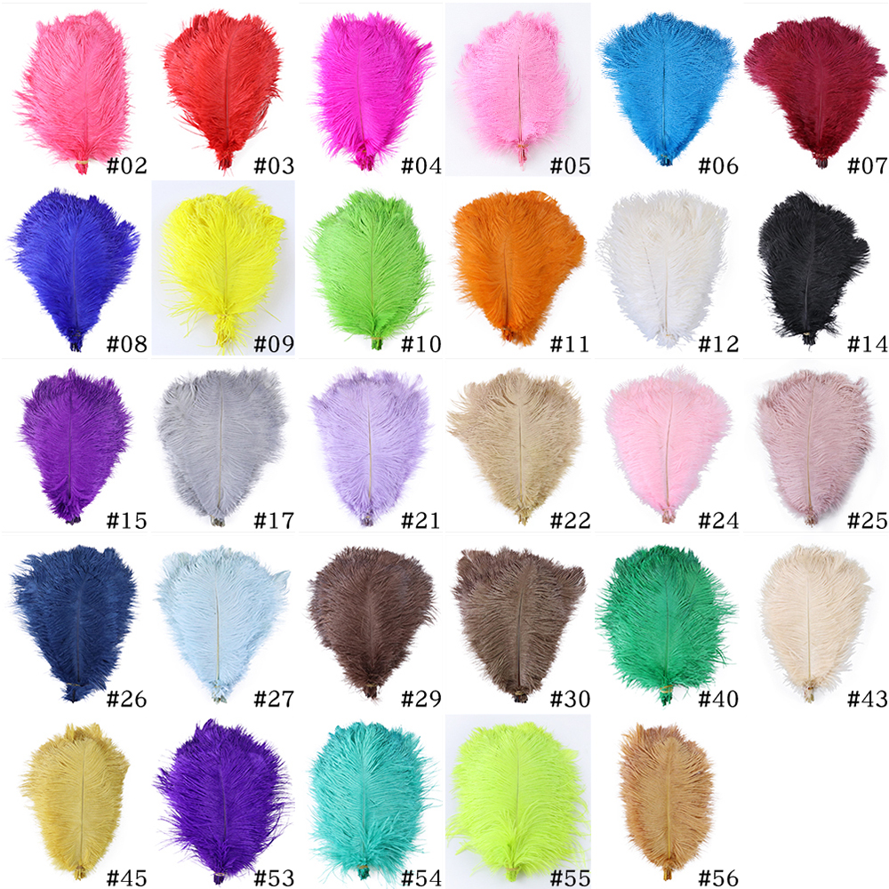 Colored Ostrich Feathers for Needlework and Handicrafts DIY Jewelry Making Table Centerpieces Carnival Plumas Decor