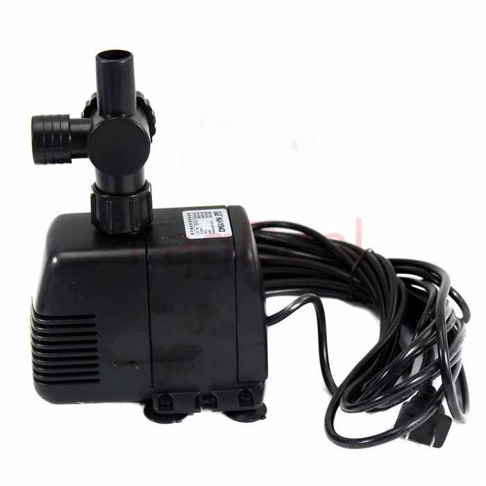 8W Ultra Quiet Fountain Water Pump 132GPH Submerible Pump 3.28ft High Lift 3 Nozles for Aquarium Fish Tank Pond Hydroponics