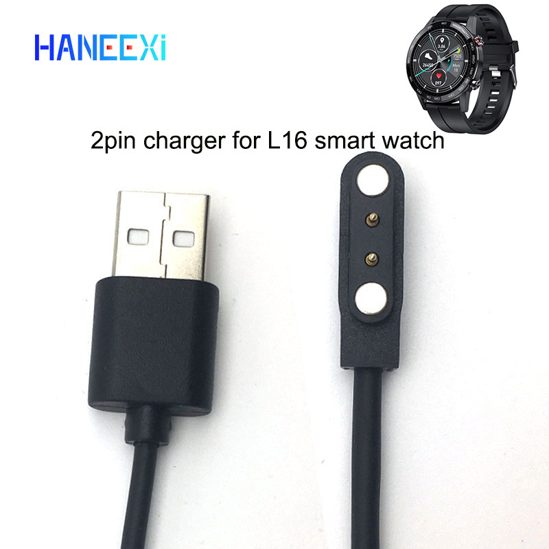 Câble de données du chargeur d'aimant de haute qualité pour T03 L15 L16 W26 Smart Watch Smartband 2pin 4 mm Black 80cm Chargers d'alimentation