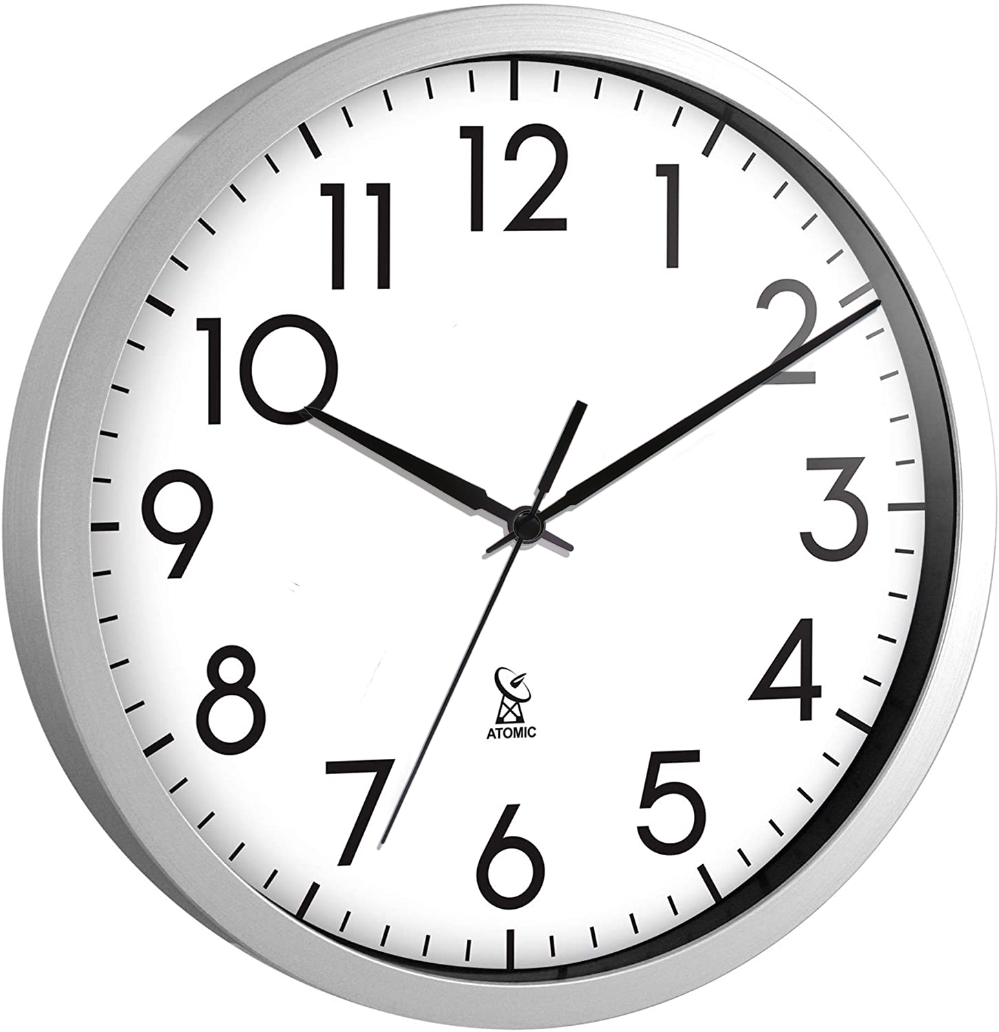 Relógios redondos de 12 polegadas Relógios Controlados quartzo sala de estar Metal Frame NTP Luxo Modern Wall Clock de parede