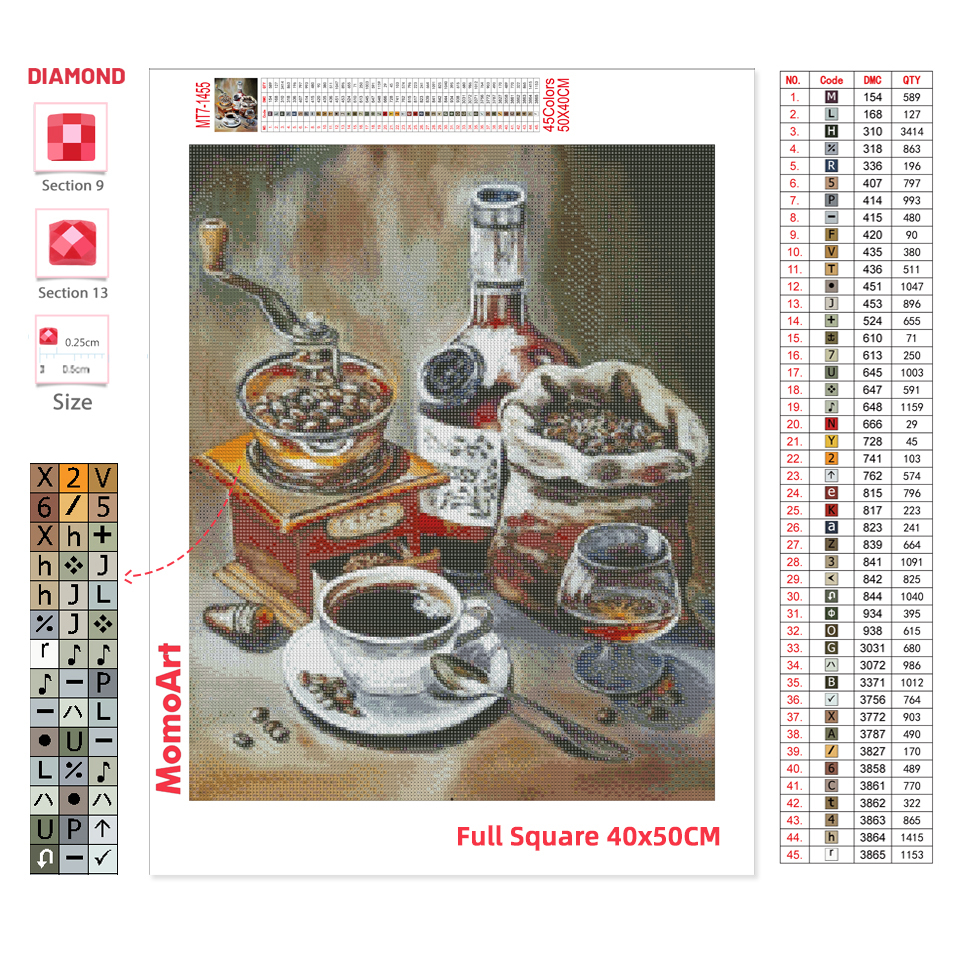 Momoart Diamond Painting Coffee Cuper Cross Stitch Diamond Missidery Landscape Mosaic Rhinestone Pictures Handmade Hobby