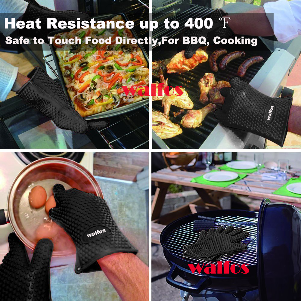 Walfos Silicone Cuisine Glove Glove résistant à la chaleur BBQ BBQ GLANT GLANT MITTS GADGE GADGETS ACCESSOIRES DE CUIT