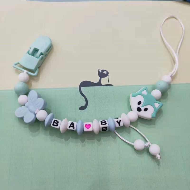 New Silicone Infants Baby Pacifier Clip Chain Newborn Teething Toy Holder U90B