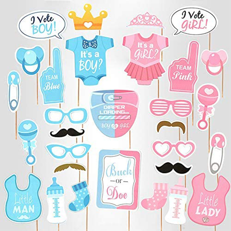 Baby Photo Booth accessoires de sexe révéler garçon ou fille des cabines photo