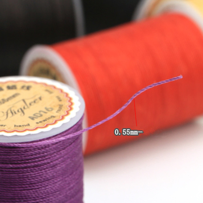 0,55 mm Cuir Couture Round Cired Fil Polyester Ligne de couture à la main Couile de travail Cordon Cordon Tool DIY DISPONIBLE