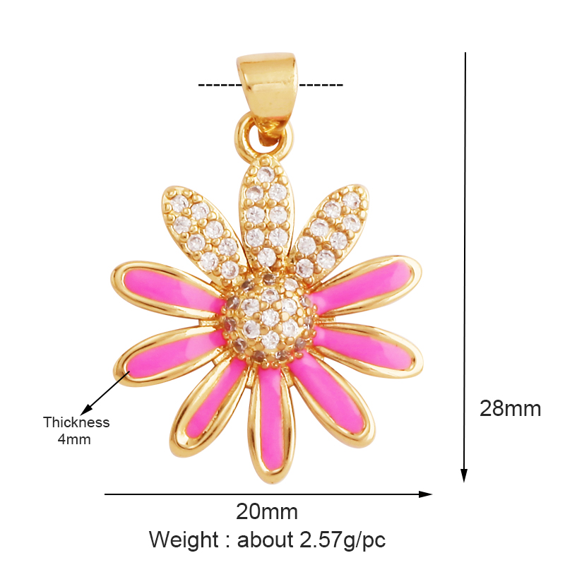 Sweet Spring Colorful Flower Charm Pendant, Trendy Multicolor Sakura Emalj halsband Tillbehör Handiga hantverksmycken leveranser M28